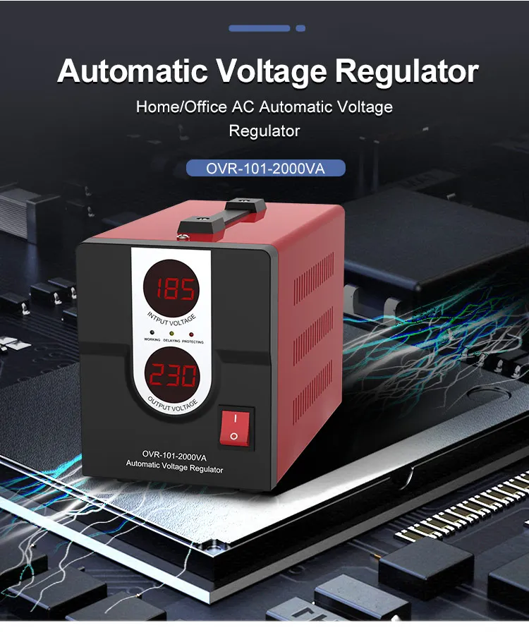 TKR-1500VA single phase 220V home use LCD intelligence automatic AC voltage stabilizer regulator
