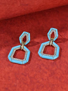 S925 Sterling Silver Knot Earrings for Women Zircon Vintage Geometric Design Platinum Plated High-End Wedding & Anniversary Gift