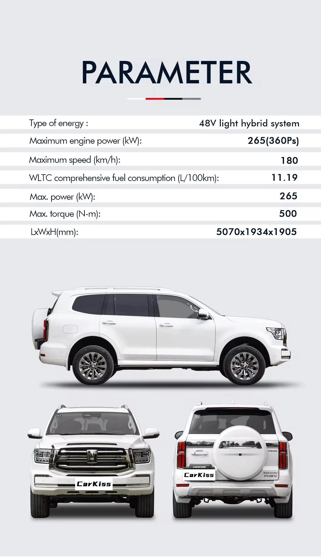 2024 Great Wall Tank 500 Large SUV Electric Car with 48V Hybrid System Automatic Gearbox 4WD 3.0tPetrol Fuel Energy Car Deposit supplier