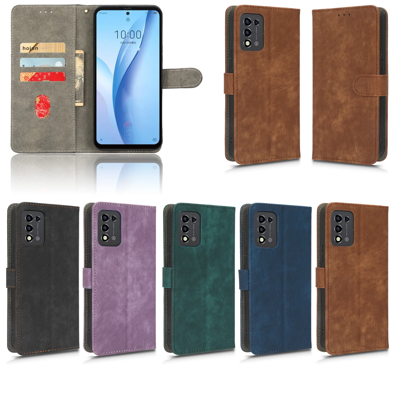 Camera Protection Leather Case for ZTE Libero 5G III/A202ZT