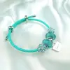 Leather Rope bracelet with charm