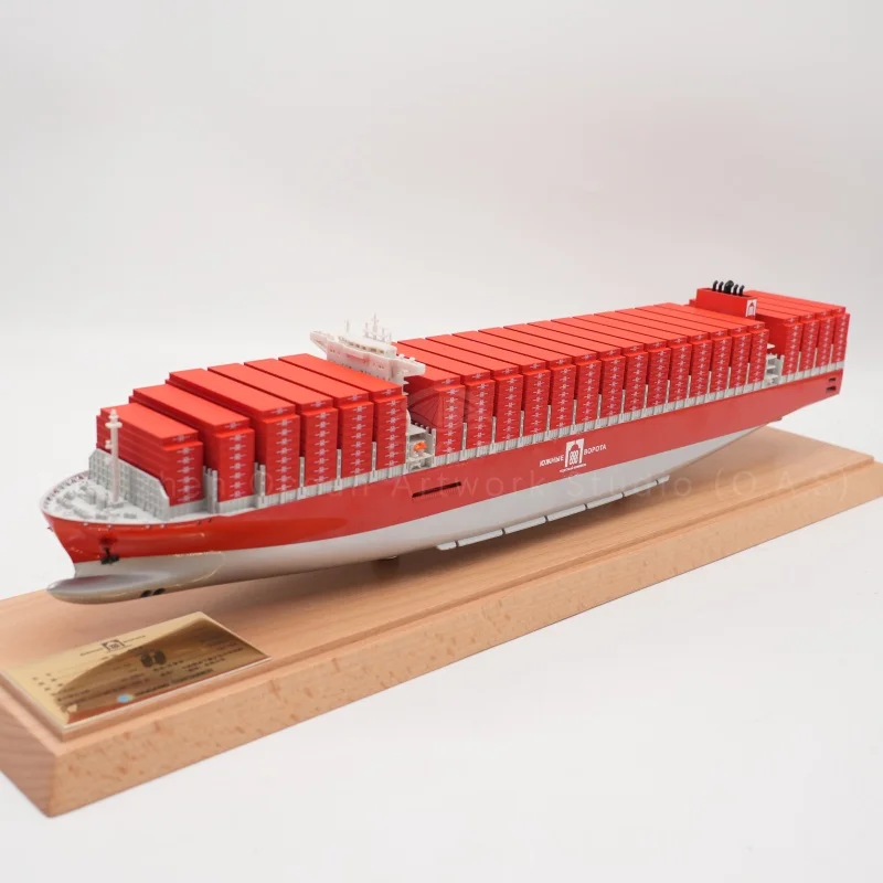 【LA】По мера направен модел на товарен брод BOPOTA, 45 см, мащаб 1:888, висококвалитетен модел на контейнерски брод за бизнис подарок