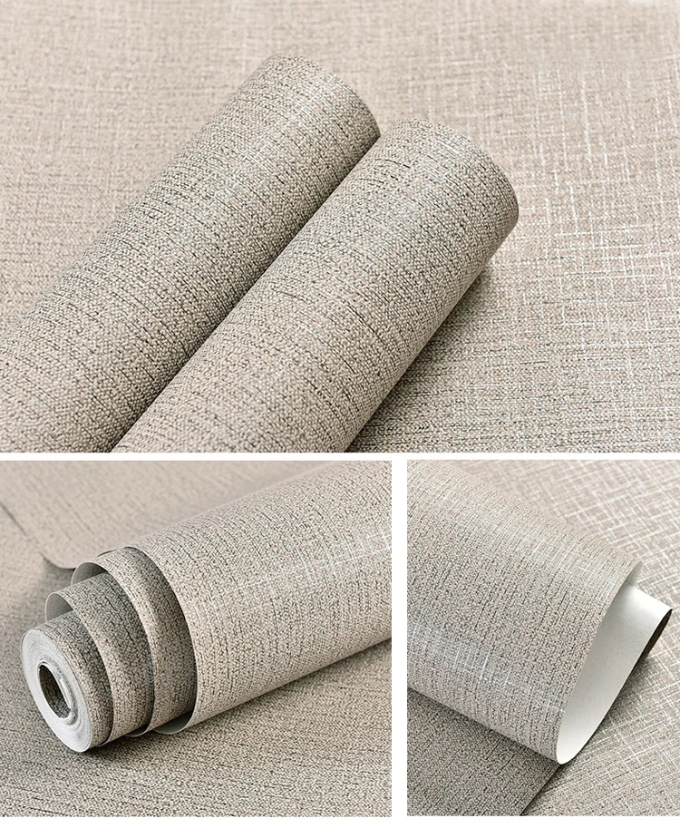 Home Wall Decoration Self-adhesive Wallpaper Linen Non-woven Fabric ...