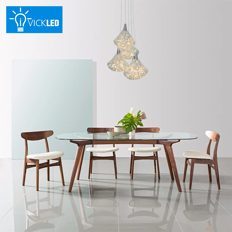 Dining Room Clear Glass Decorative Pendant Lights Hot Sale Led Modern Design Hanging Lights