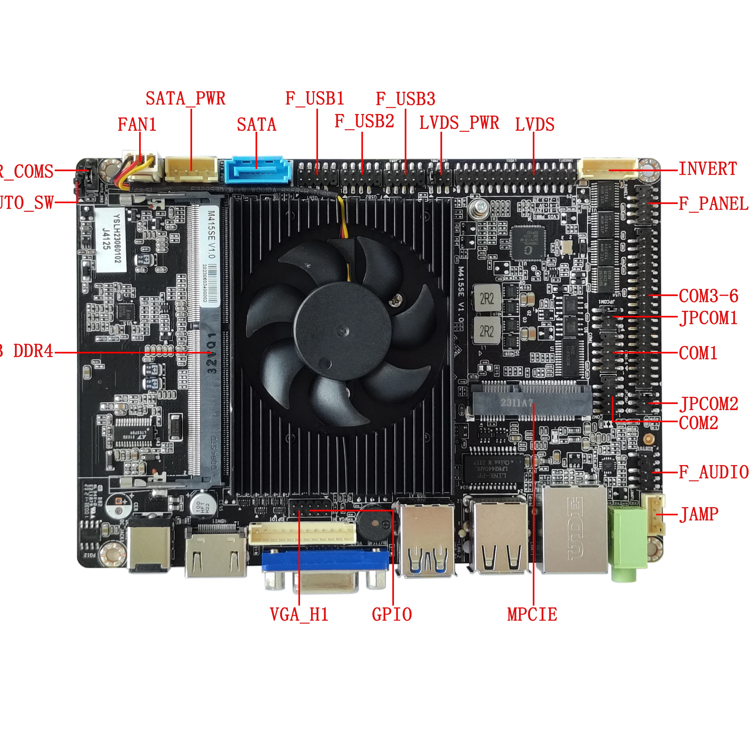 3.5inch Motherboard with Processor  J4125   4 Monitors HD-MI VGA EDP LVDS 1xDDR4 8GB RAM 1TB SSD Motherboard for POS ATM ROBOT