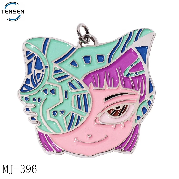 Personalized Garment Decorative hang Charms Custom Enamel logo Embossed Tags Pendant Fitting for Choke Chains