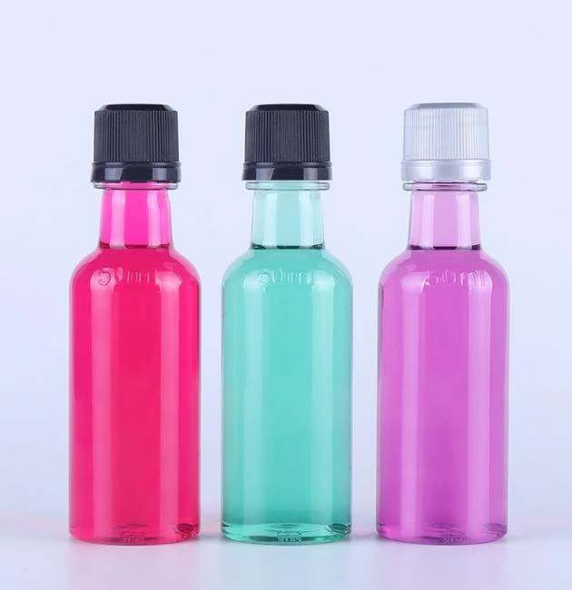 25ml 50ml 60ml Plastic Small Liquor Bottles for Ginger Shots Vodka Whiskey Empty Pet Bottle Plastic Wine 120ml 150ml 175ml 250ml