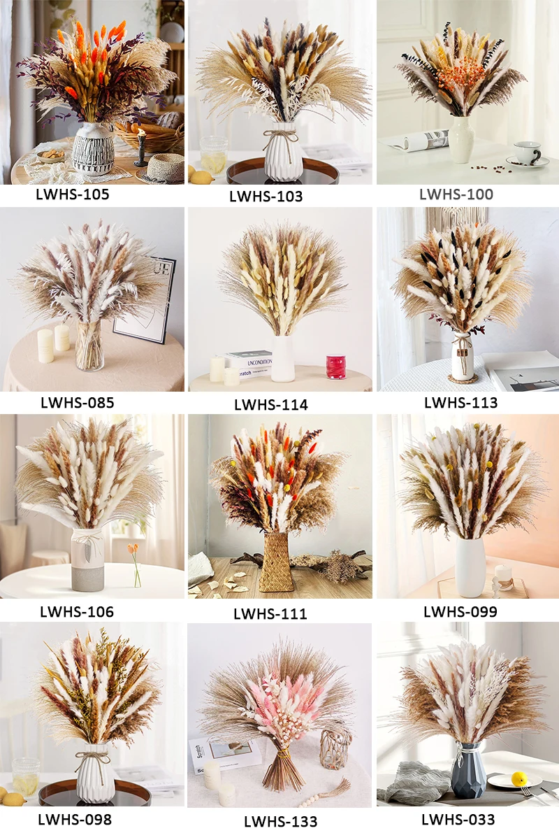 Hagning Diy Dried Flowers Boho Wedding Backdrop Decor Pampas Grass Wall Floral Arrangement Set Rustic Boho Fall Pampas manufacture