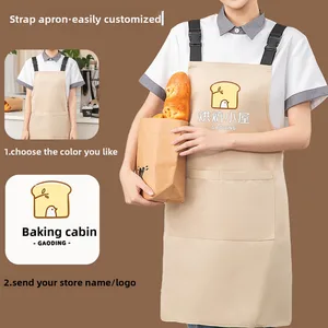 Women's Waterproof and Oil-Proof Kitchen Apron with Custom Logo Catering-Specific Work Clothes for Restaurants Bars Uniforms