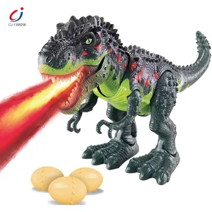 Chengji Wholesale Plastic Electric Realistic Dinosaur Toy Spray Eggs Tyrannosaurus Rex Multi Functional Electric Dinosaur Toy