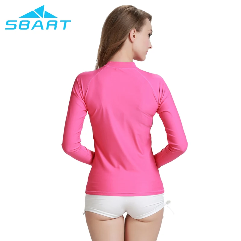 Sbart Women Long Sleeve Rash Vest UPF 50+ Swim Shirt Chlorine Resistant Rashie Women Quick Dry Surfing Rash Guard