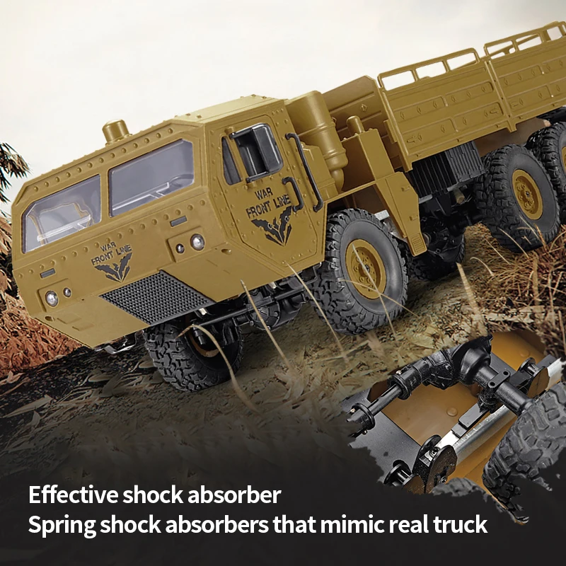 2.4G 6WD RC装甲トラックカー 6輪駆動ミリタリーピックアップトラック