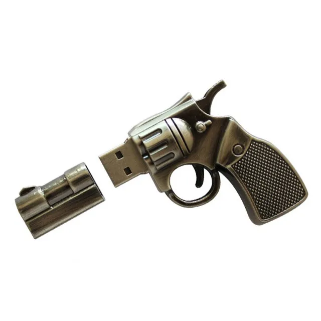 Gun Flash Usb Memory Stick Metal Shooter Pistol Usb Flash 64gb 128gb 32gb 16gb 8gb 256mb Flash Disk Gifts Wholesale Pen Drives