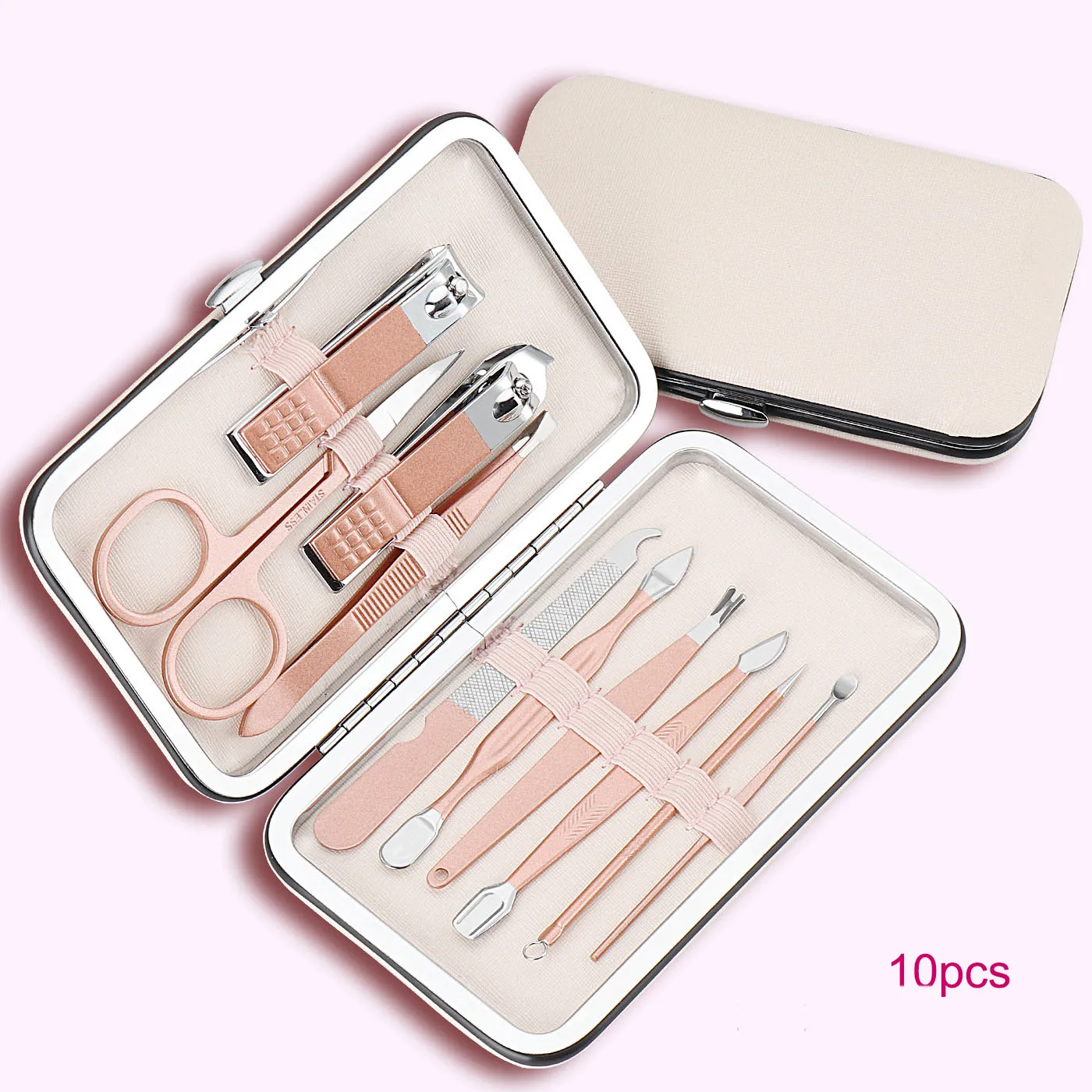 Красота для маникюра, машинка для стрижки ногтей триммеры для ногтей Инструменты из розового золота 18 штук ногтей резак триммер для стрижки волос набор