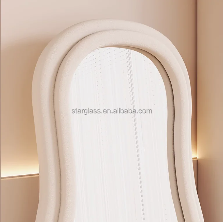 Custom Modern Style Luxury Arch Irregular Big Full Length Body Large Mirror Long Wavy Home Decor Wall Mirrors