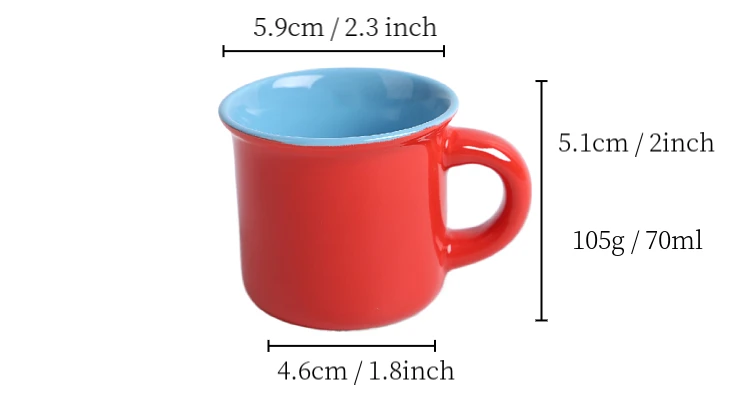 Drinkware Mini 3 oz Customized Shape and logo Colored Campfire Mugs Enamel Ceramic Mug