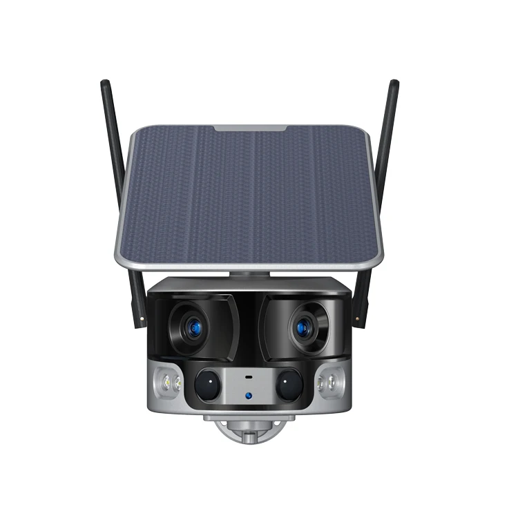 Wireless Solar 4G Dual Lens Camera  8MP 180 Degree Viewing Angle Network Camera 4K Super HD Quality Twin Lenses Camera