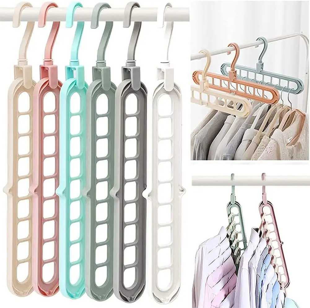 Plastic Hangers For Clothes Rectangle Space Saving Foldable Hanger ...