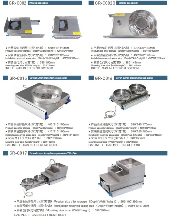 Caravan Kitchen Stove LPG Cooker in RV Yacht RV Motorhomes Kitchen Gas Stove  