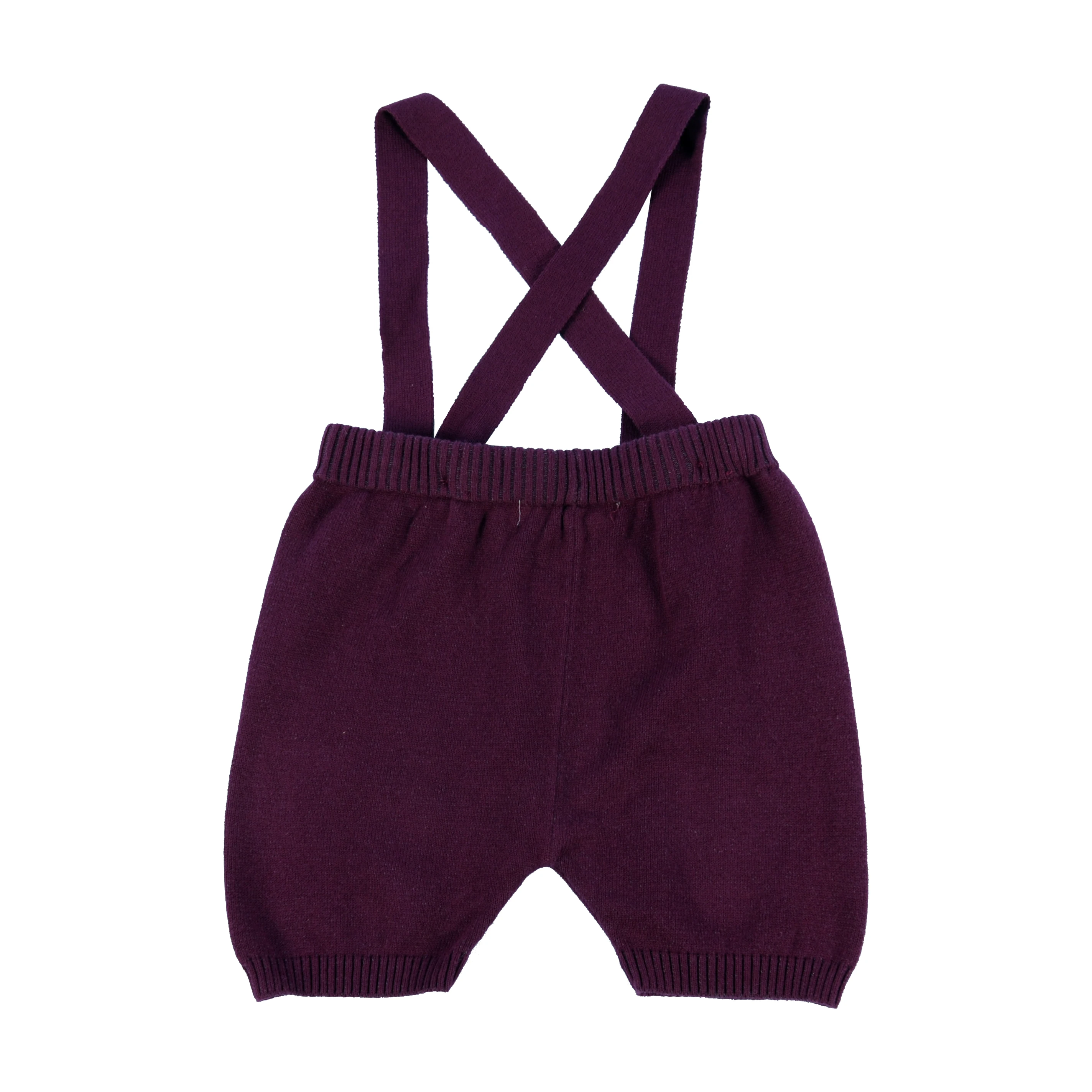 Винно-красные хлопковые штаны для маленьких мальчиков с подтяжками от производителя