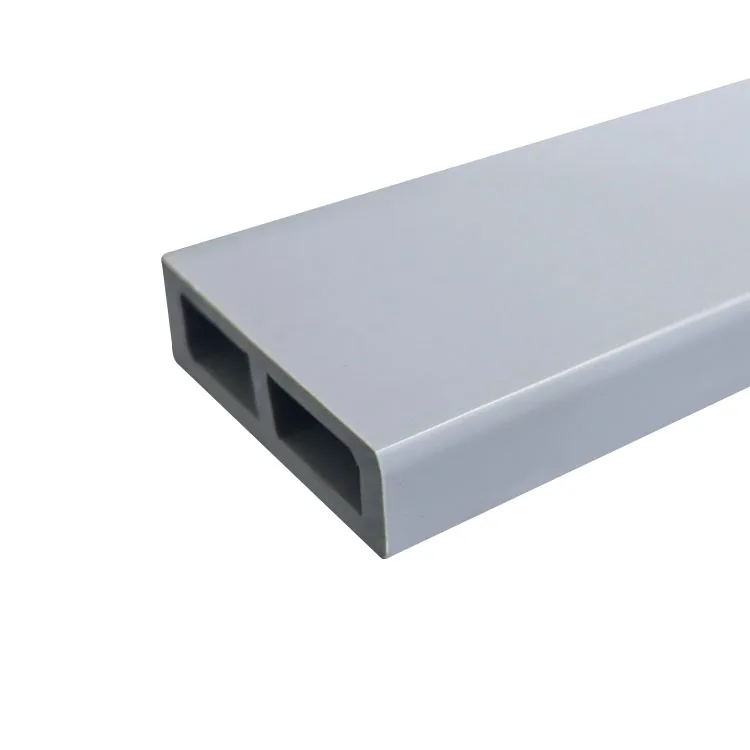 Hot Sell Gray Color Pvc Hard Plastic Square Profile Plastic Extrusion