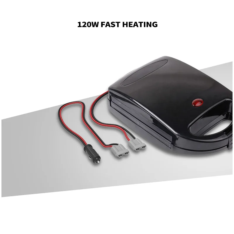 12 В постоянного тока, портативная мини-сэндвич-машина, мини-тостер, жаропрочная машина для сыра с антипригарной кухонной тарелкой