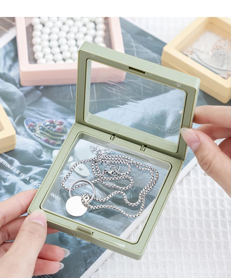 Colorful Pe Film Jewelry Storage Box Black White 3d Floating Membrane