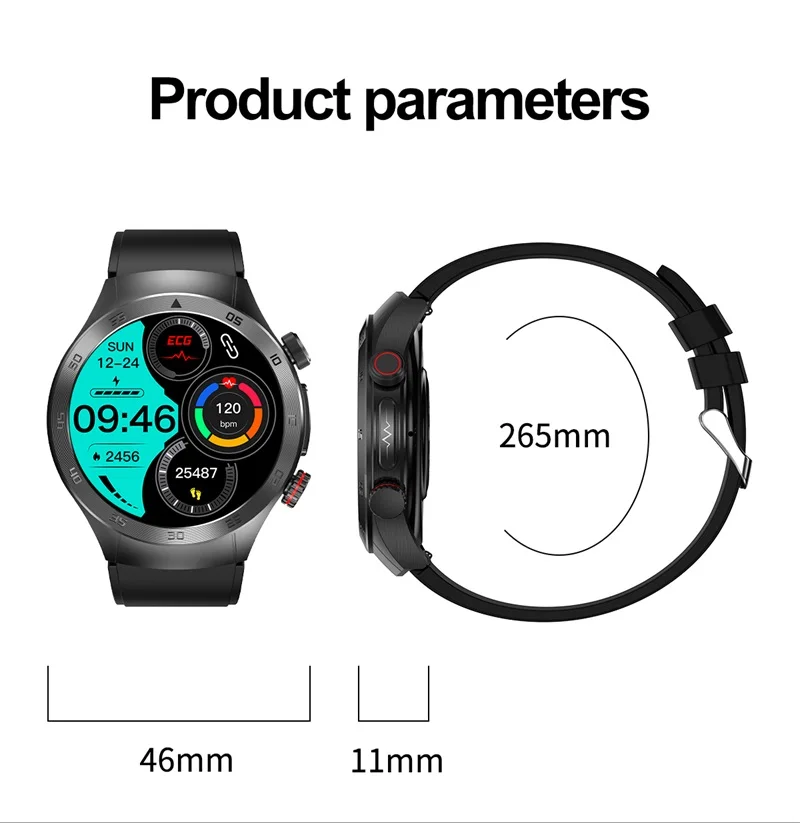 Latest Ecg Ppg Health Smart Watch E800 With Laser Therapy Phone Call ...