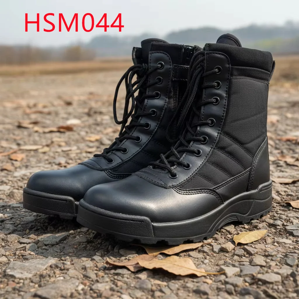 ZYF,Scree Slope Durable Rubber Sole Black/tan/coyote Color Combat Boots Field Surveying Quality PU Leather Tactical Boots HSM044