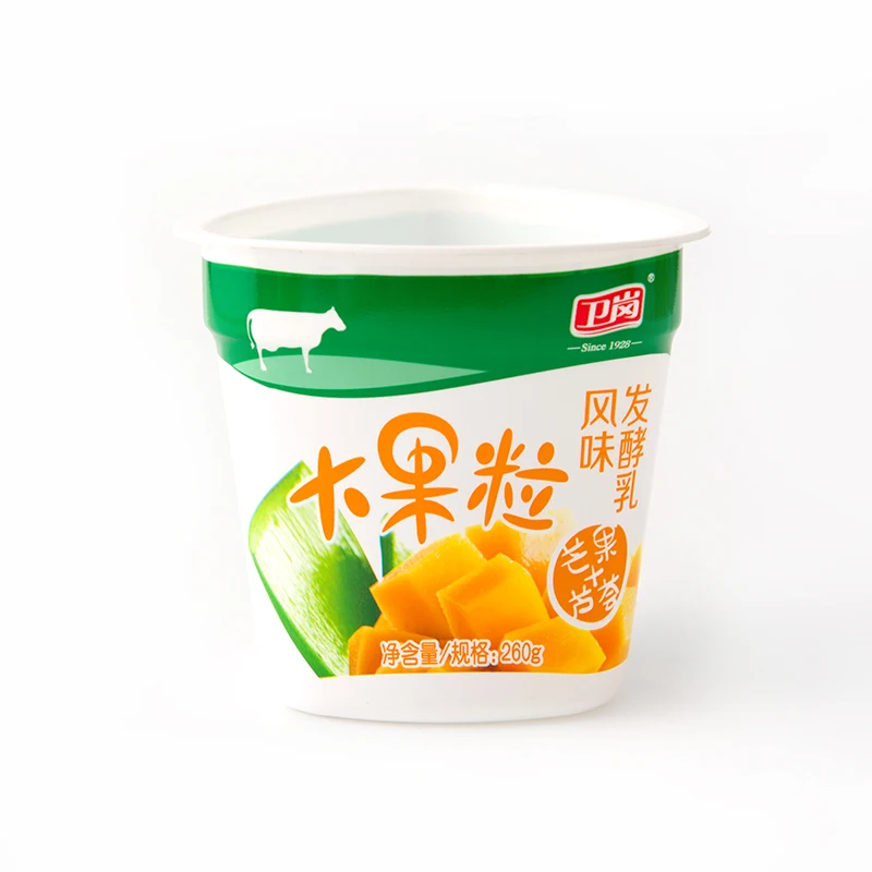 Lucky Time Custom Triangle Food Grade Disposable Shrink Sleeve Label Ice Cream Yogurt Cup Plastic Cups with Lids