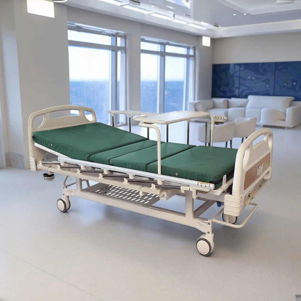 Adjustable Modern Hospital Bed Hand Crank Steel Rails Infusion Foldable Design for Hotels Gyms-Multi-Function Patient Care 4