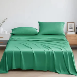 100% Natural Bamboo Sateen Bedding Set Double Bed for Home or Wedding-Woven Bedroom Decor