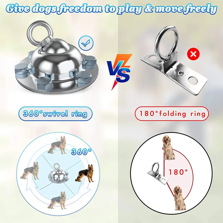 360 Swivel Dog Tie Out Stake Dog Anchor Heavy Duty Pet Yard Stake Rust