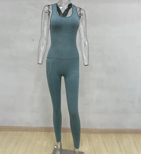 High Quality LNSK Jumpsuits square Neck Sleeveless Women's Yoga Jumpsuits