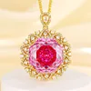 Gold rose pendant with Chopin chain