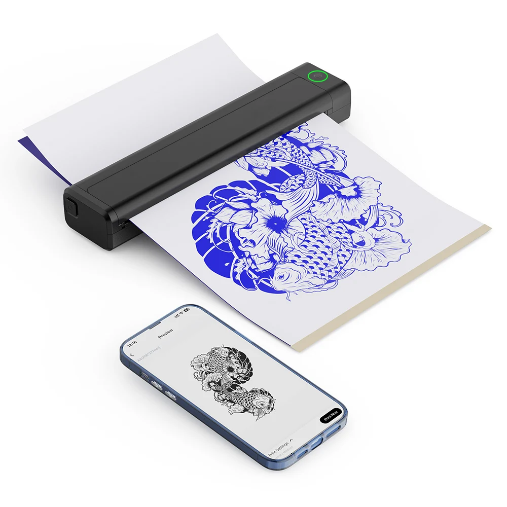 Tattoo タトゥープリンター　サーマルプリンター　美品　ワイヤレス タトゥープリンターサーマルテンプレートマシンワイヤレスBluetooth