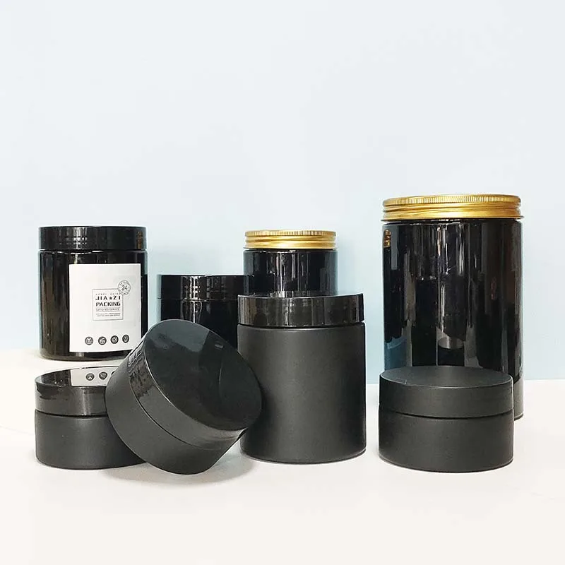 Cute 6 Oz Square Jar Loose Powder Recycled Plastic Jars With Lid