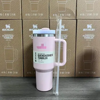 Factory Price 40oz Double Wall Vacuum Insulated Cup With Handle Lid Stainless Steel Car Straw Coffee Cup