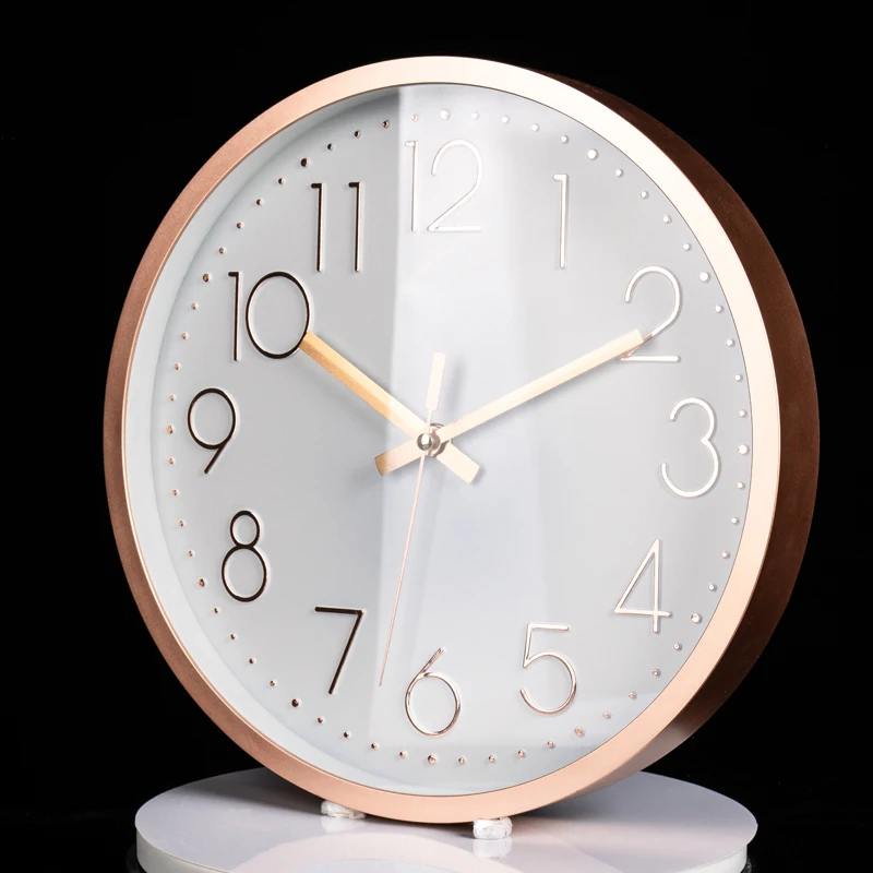 Custom 12 Inch Quiet Quartz Simple Wall Clocks Simple Silent Promotional Plastic Decorative 3d Wall Clock