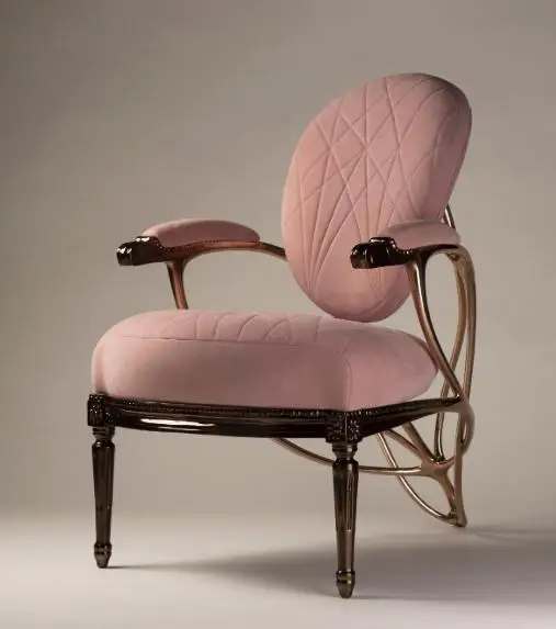 Artistic Modern Lounge Butterfly Chair with Velvet Upholstery and Sculptural Gold Metal Frame for Luxury Spaces