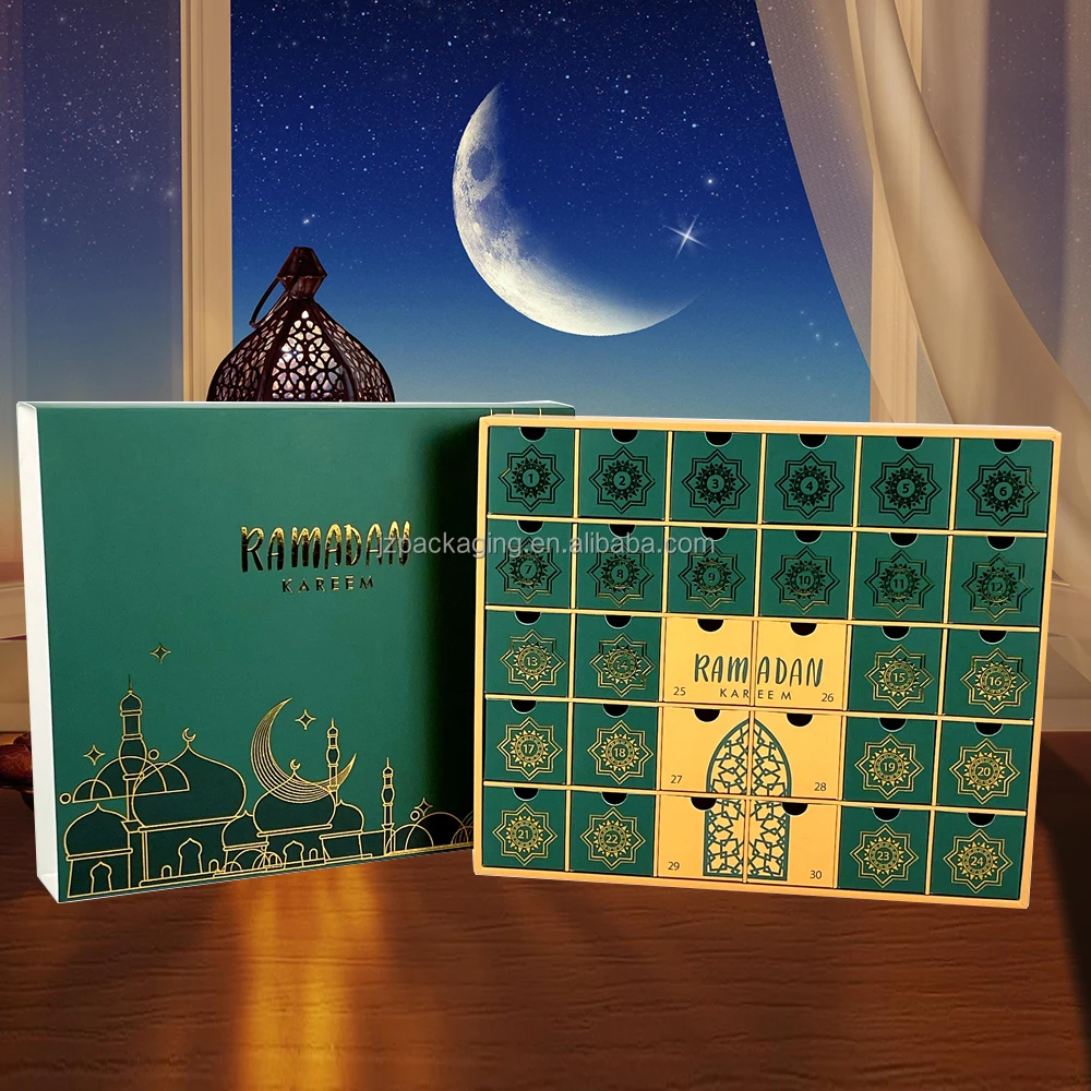 Empty Ramadan Advent Calendar with Drawers 2025 Ramadan Decorations Boxes Eid Coutdown Calendar Fillable Ramadan Gift Box