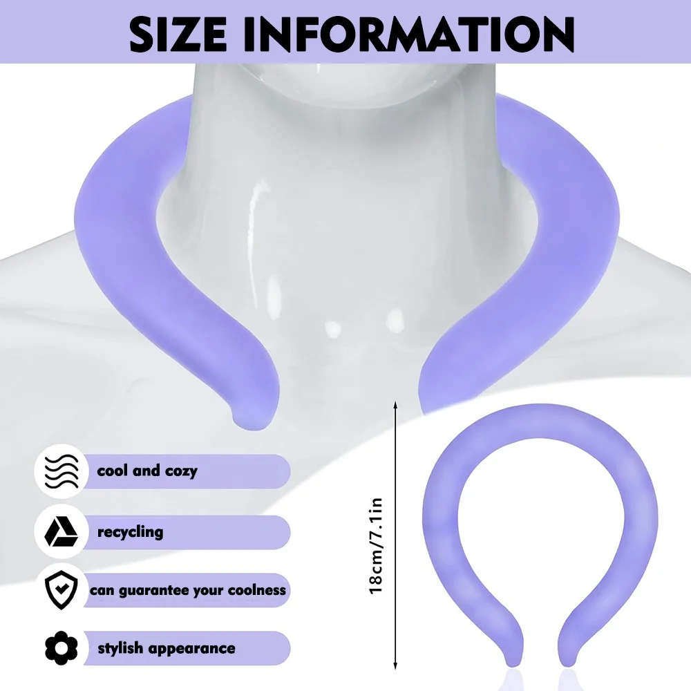Reusable Neck Cooler Neck Cooling Tube for Summer Outdoor Indoor Cooling and Heat Dissipation Wearable Cooling Neck Wrap