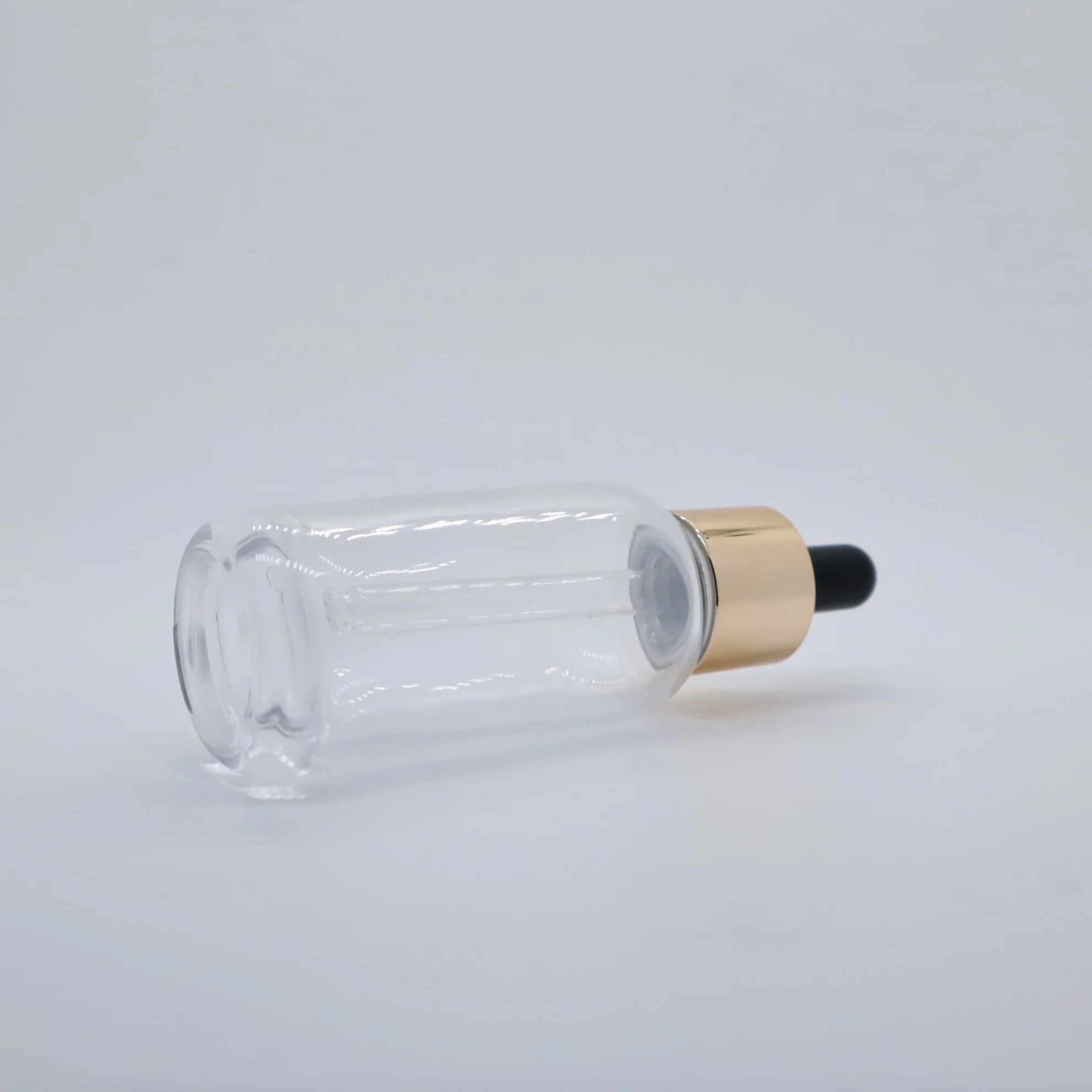 Custom Basic 40ml Clear Blue Round Glass Dropper Bottle Essential Oil Tincture Bottles 40ml Essential Oil Dropper Bottle JH Pack