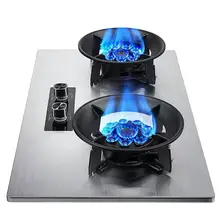 Tengao Metal Edging Table Top Knob Button Natural Gas / Double Burner Gas Stove