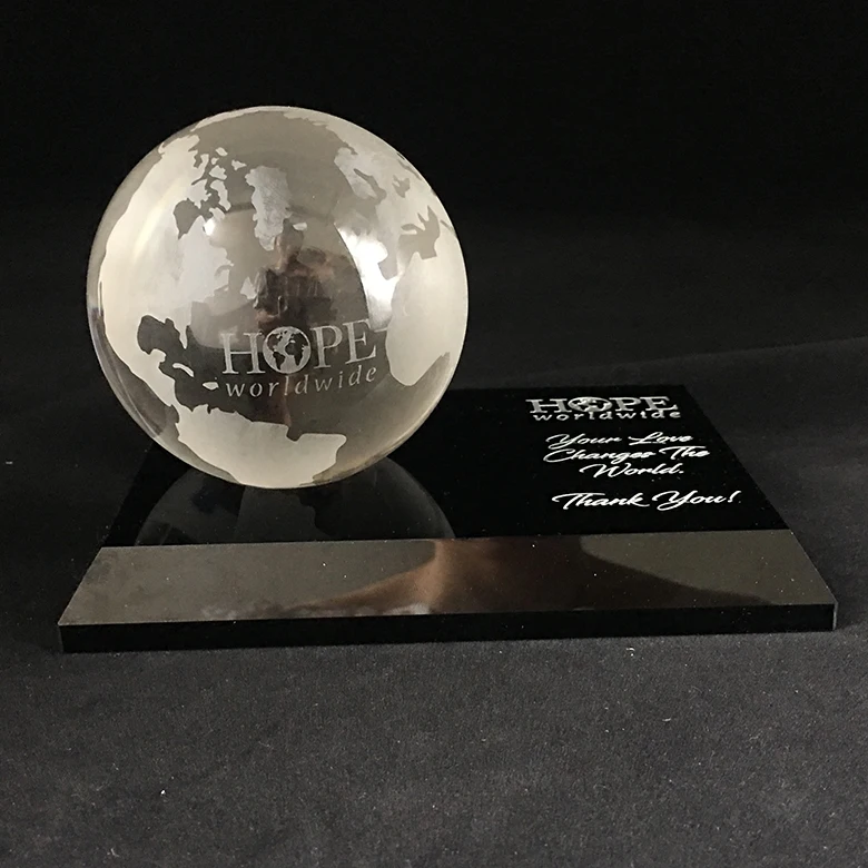 80mm personnalisé cristal monde carte globe en verre clair cristal globe boule  décorative