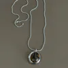 Collana con ciondolo occhio di tigre marrone-1049