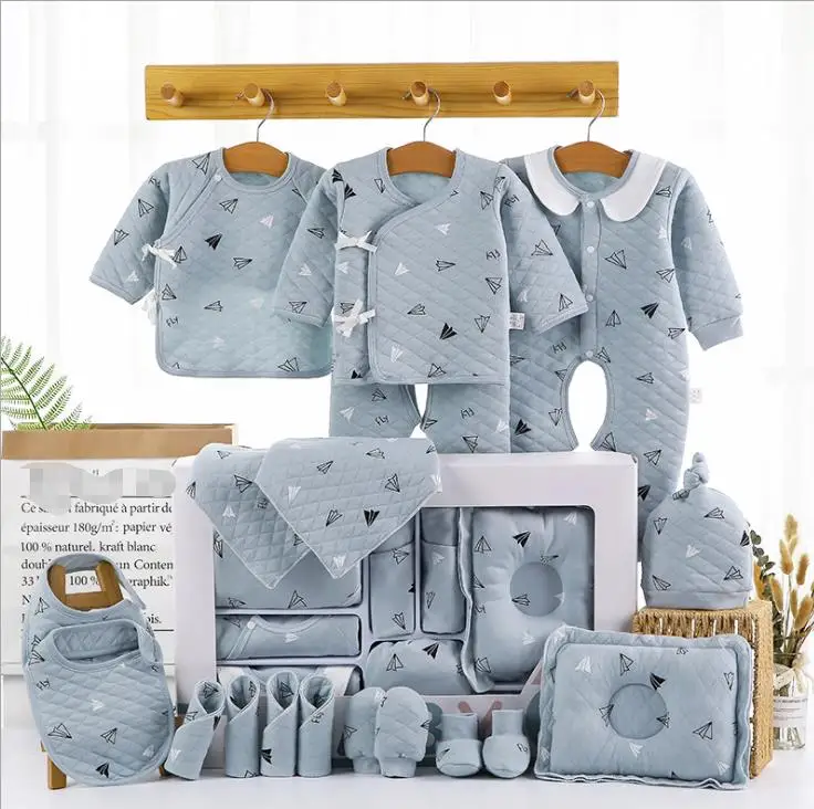 Wholesale newborn babies gift box pure cotton clothing sets casual new born baby clothes set