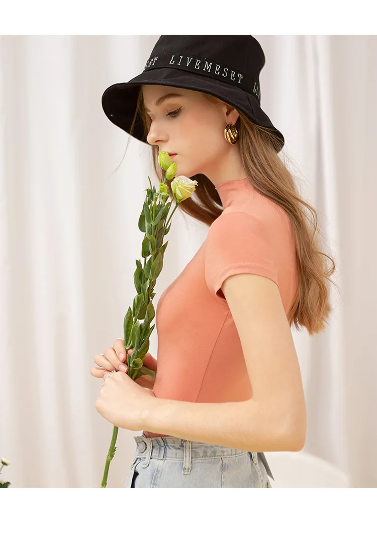 New Fashion Women's O-neck Short Sleeve European and American Compression In Stock for Tops