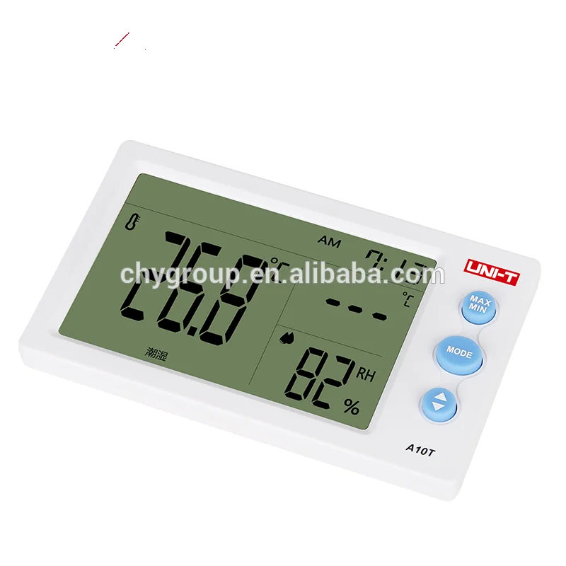 UNI-T Digital LCD Thermometer Humidity Meter Clock Hygrometer of Weather  Station Tester with Alarm Clock Function A10T