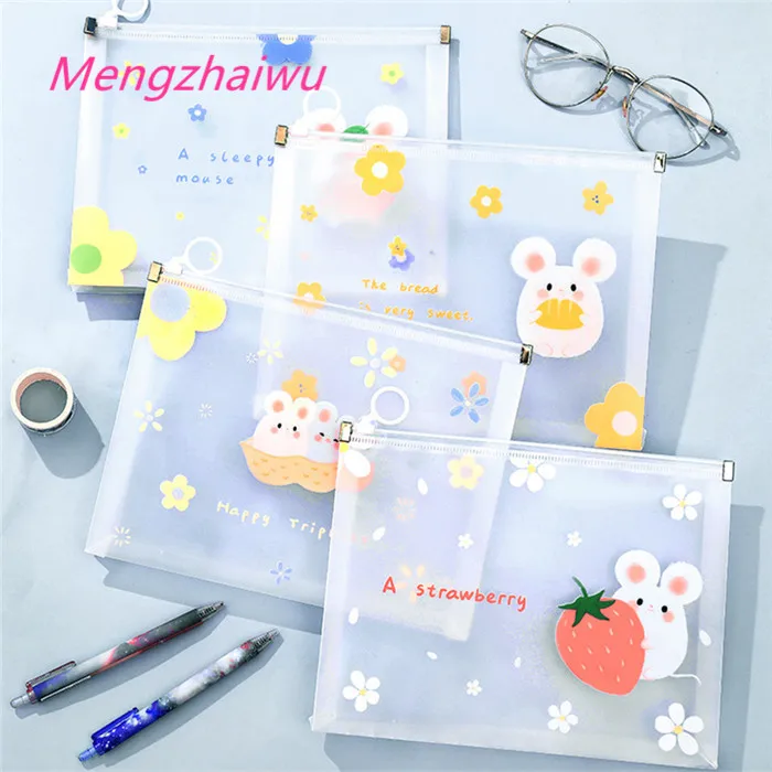 4 x A4 Cute Penguin folders files stationery Kids Party School Office blue